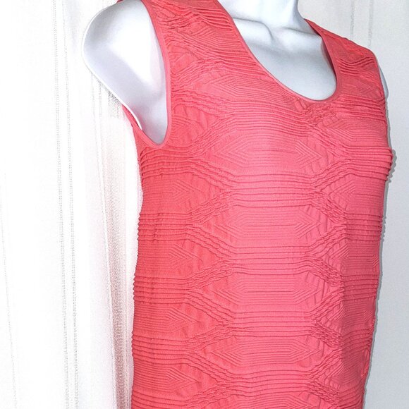 NWT Tees by Tina Lattice Super Stretch Tank Top Coral One Size Fits Most! - Picture 6 of 9